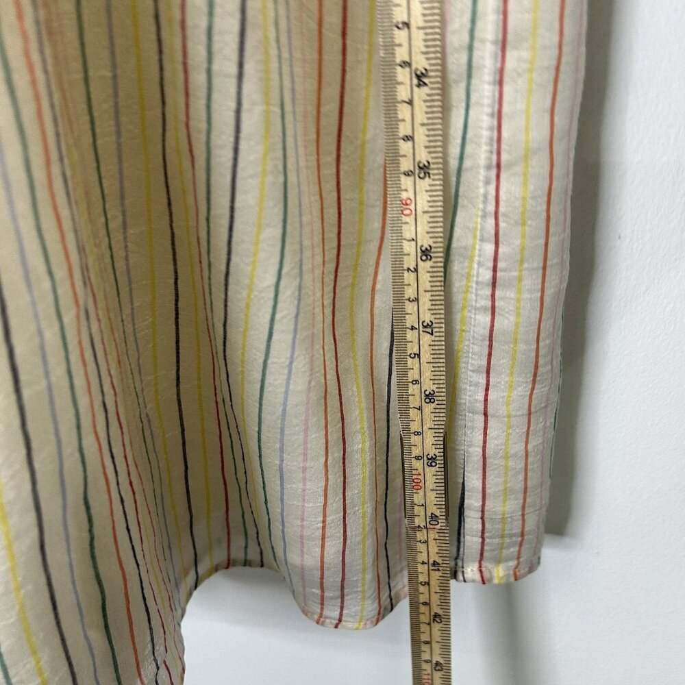 Madewell Smocked Rainbow Stripe Midi Dress Women’s Size Medium Petite PM - Picture 7 of 9